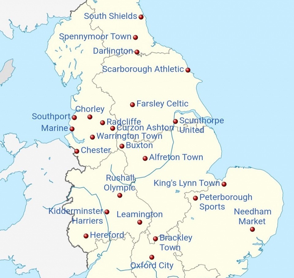 National League North Map