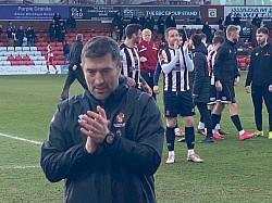 Manager & Players thanking Away Supporters